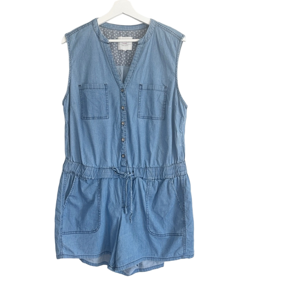 Light Blue Denim Sleeveless Romper